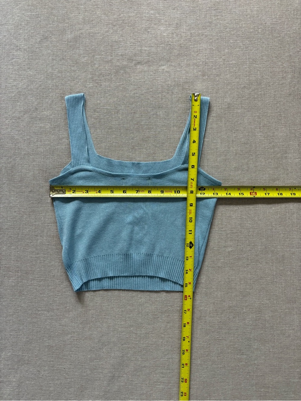 Cider baby blue embroidered knit coquette crop top in size M - Picture 6 of 7